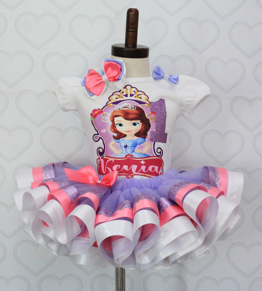 Sofia the first tutu set-Sofia the first tutu set-Sofia the first outfit-Sofia the first ribbon trim set