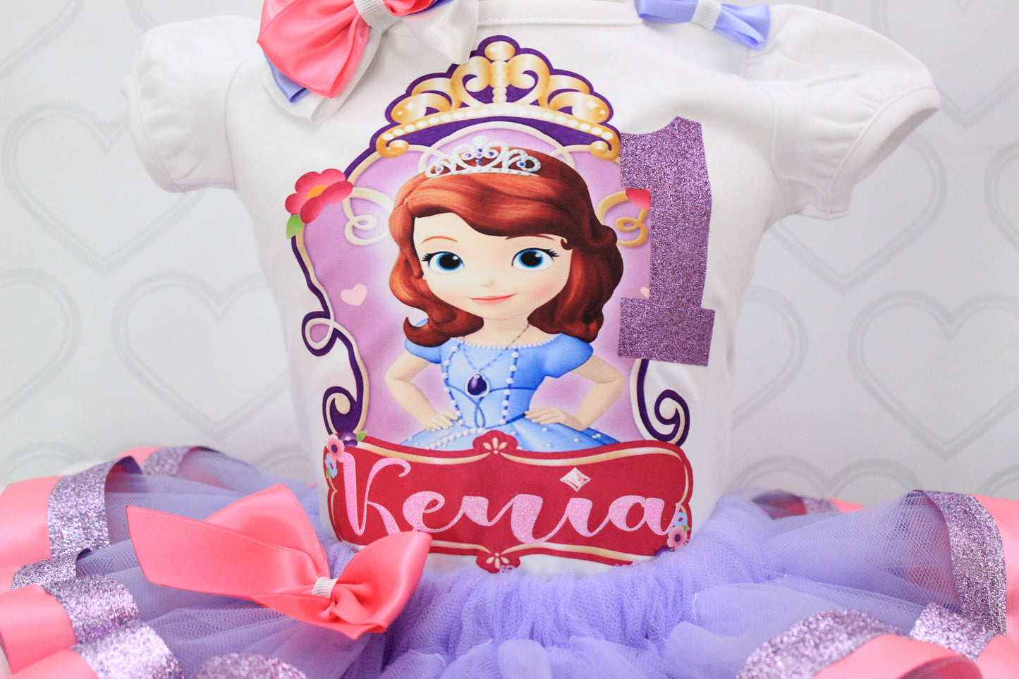 Sofia the first tutu set-Sofia the first tutu set-Sofia the first outfit-Sofia the first ribbon trim set