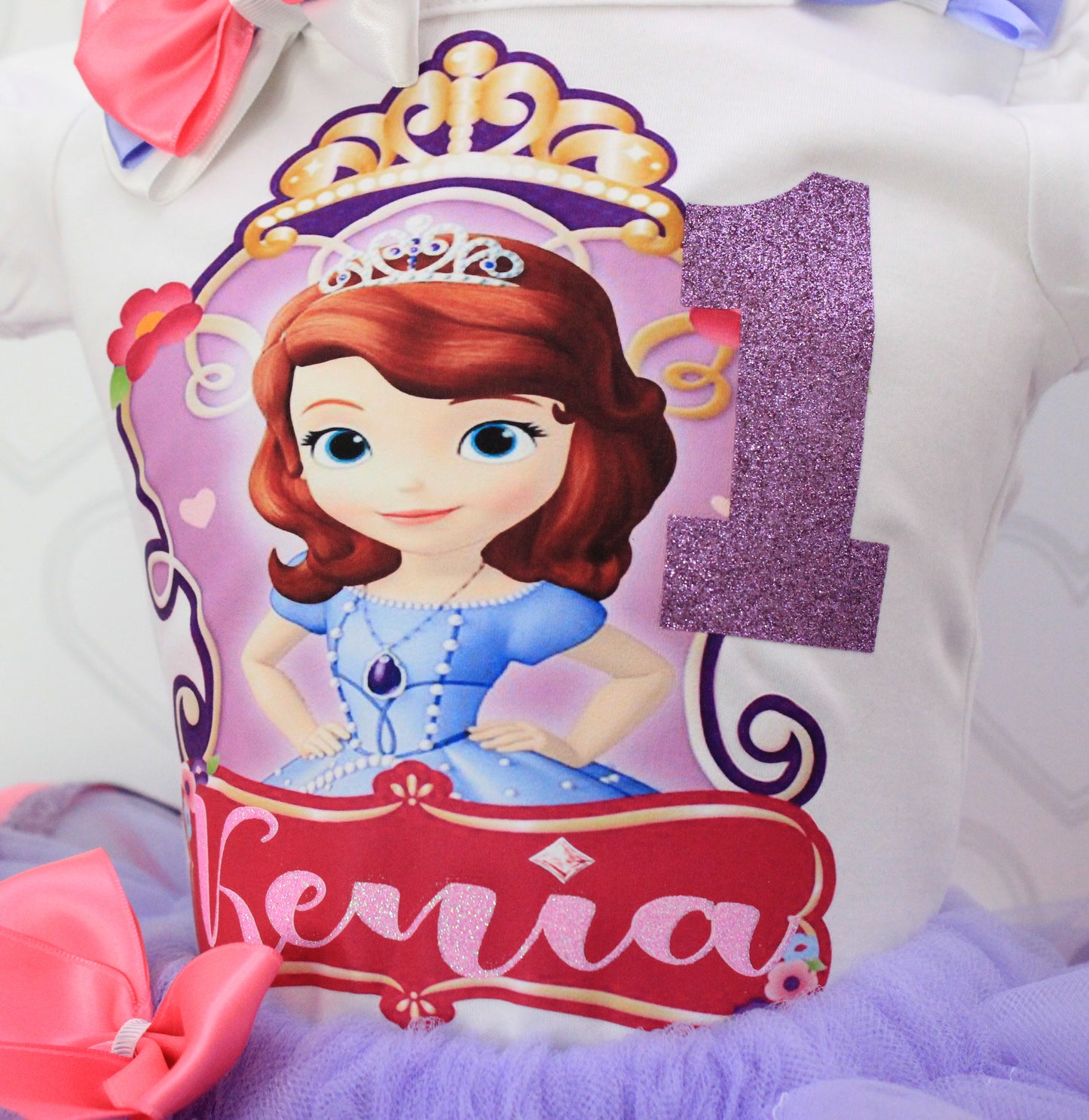 Sofia the first tutu set-Sofia the first tutu set-Sofia the first outfit-Sofia the first ribbon trim set