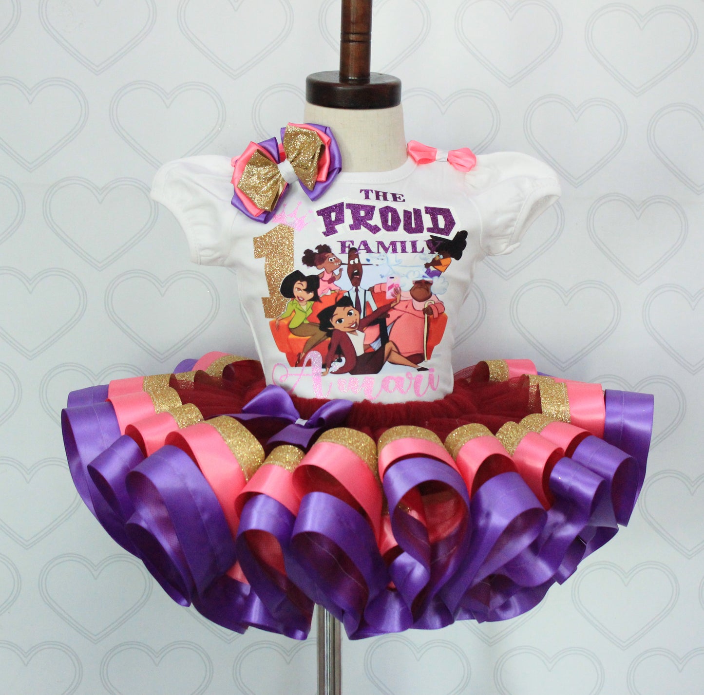 Proud family tutu set-Proud family outfit-Proud family dress-Proud family birthday-Proud family