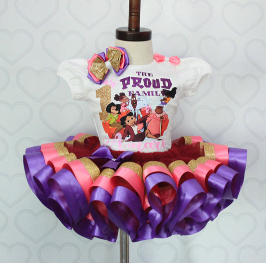 Proud family tutu set-Proud family outfit-Proud family dress-Proud family birthday-Proud family
