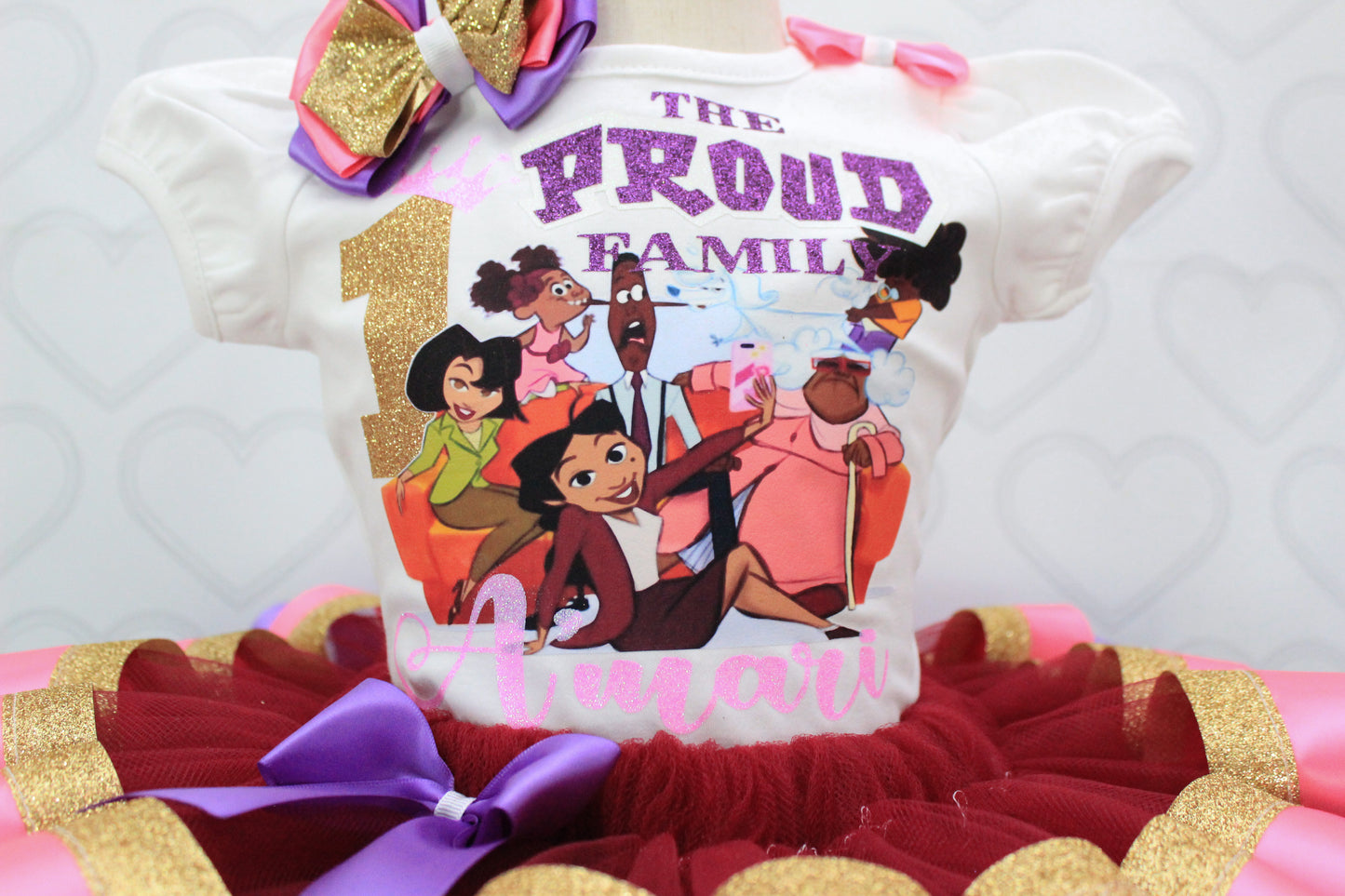 Proud family tutu set-Proud family outfit-Proud family dress-Proud family birthday-Proud family