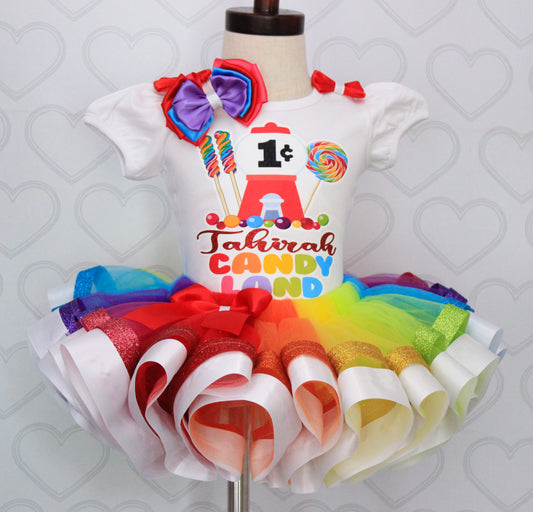 Candy Land tutu set-Candy land outfit-Candy land dress-candy land birthday
