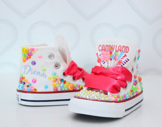 Candy Land shoes- Candy Land  bling Converse-Girls Candy Land  Shoes-Candy Land  Converse