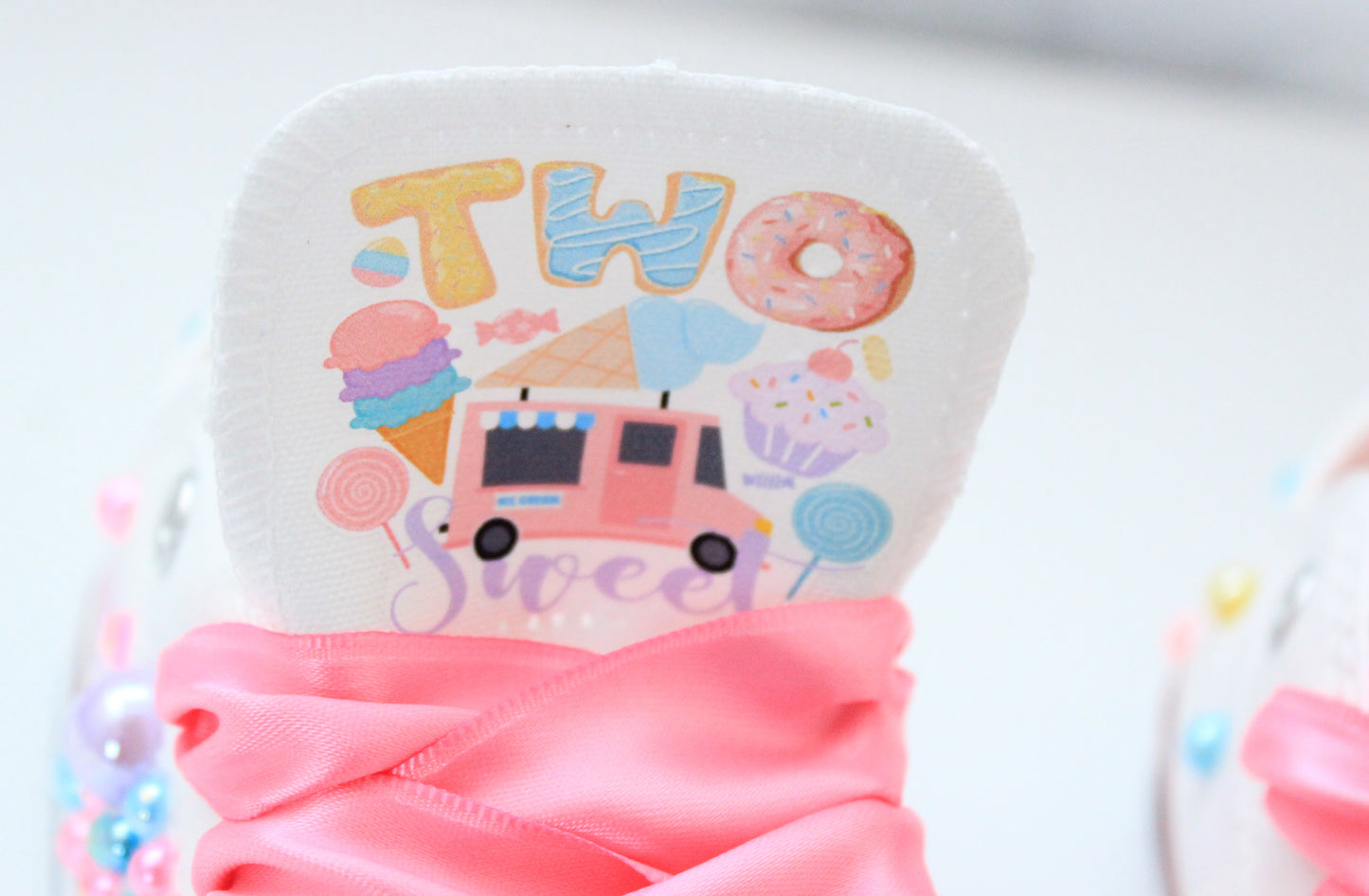 Sweet one shoes- Sweet one bling Converse-Girls Sweet one Shoes-ice cream shoes-Two sweet shoes