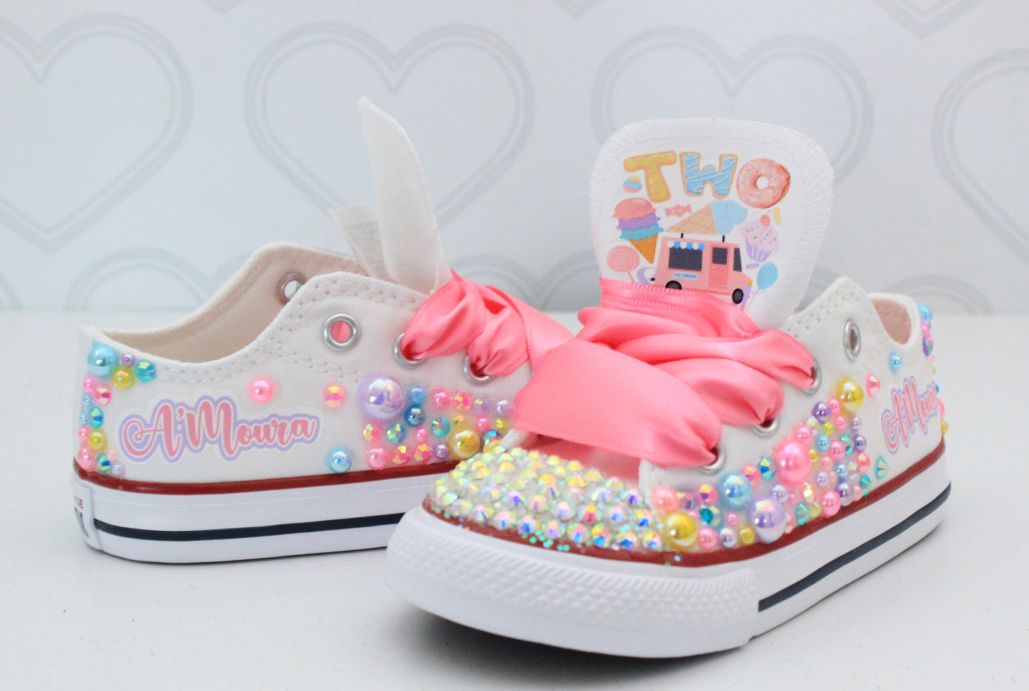 Sweet one shoes- Sweet one bling Converse-Girls Sweet one Shoes-ice cream shoes-Two sweet shoes
