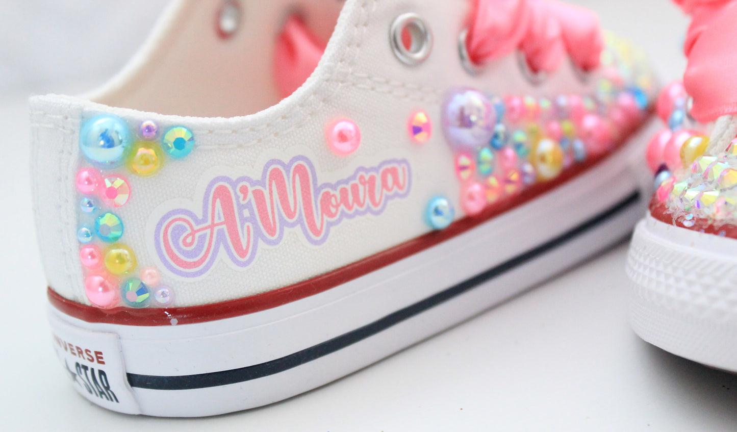 Sweet one shoes- Sweet one bling Converse-Girls Sweet one Shoes-ice cream shoes-Two sweet shoes