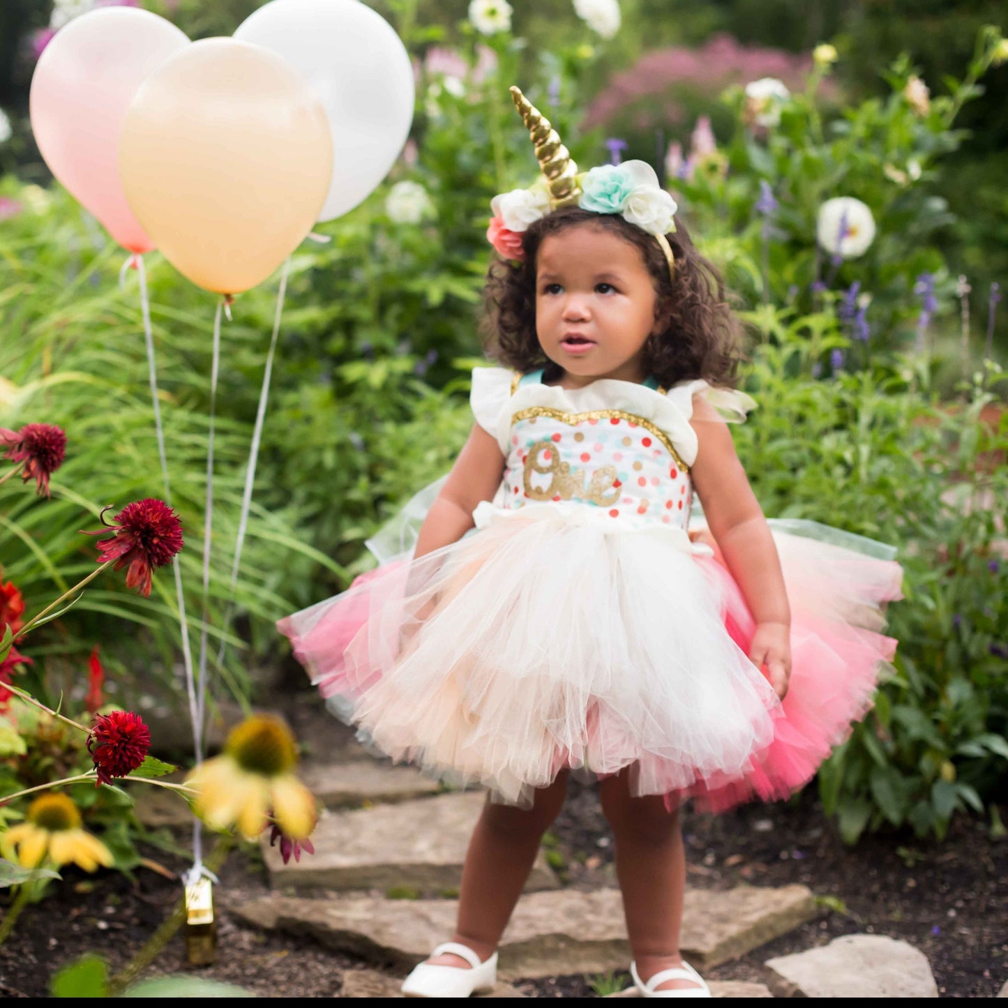 First birthday dress-first birthday tutu dress-Mint Coral and Peach Dress