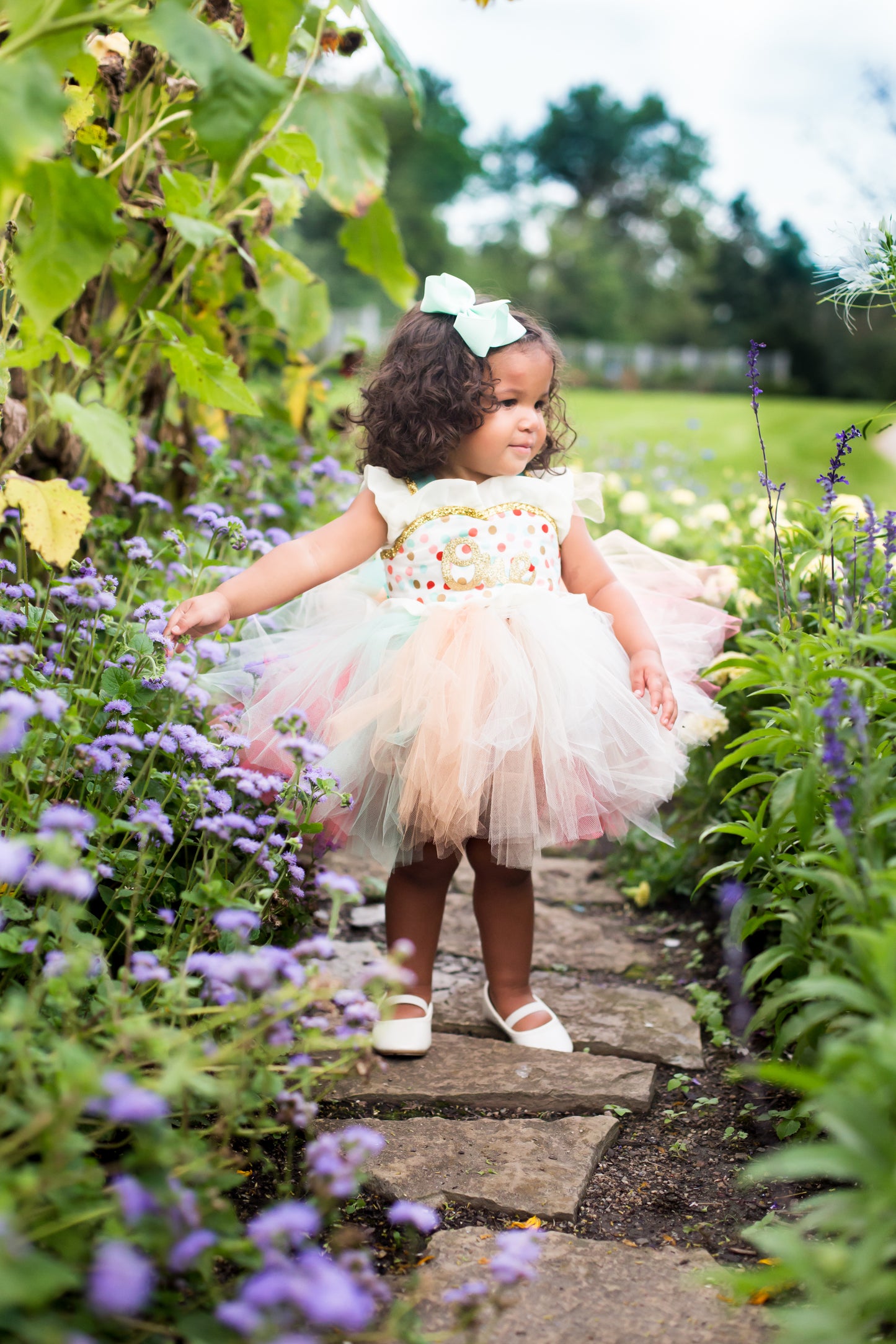 First birthday dress-first birthday tutu dress-Mint Coral and Peach Dress