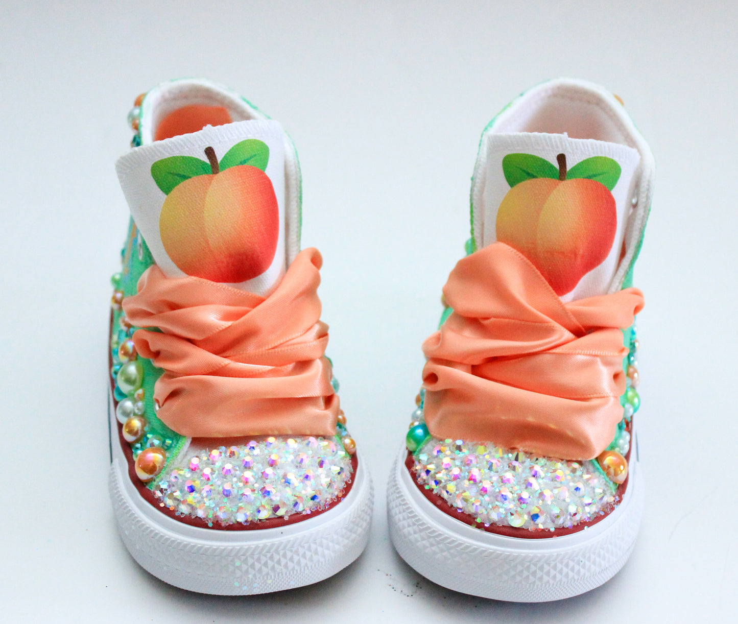 Peach shoes- Peach Converse-Girls Peach Shoes-Peach Converse-Sweet one converse- two sweet converse