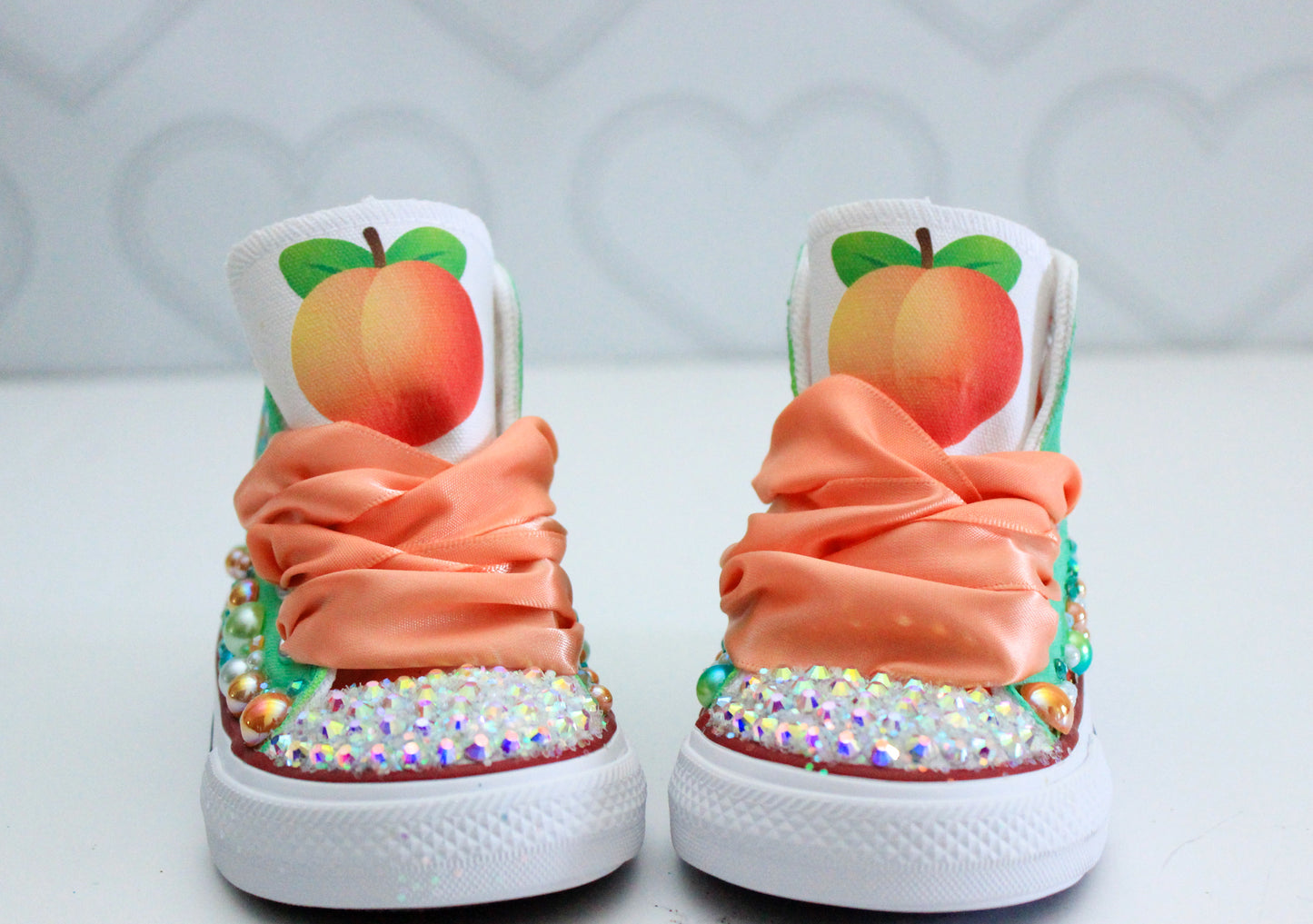 Peach shoes- Peach Converse-Girls Peach Shoes-Peach Converse-Sweet one converse- two sweet converse