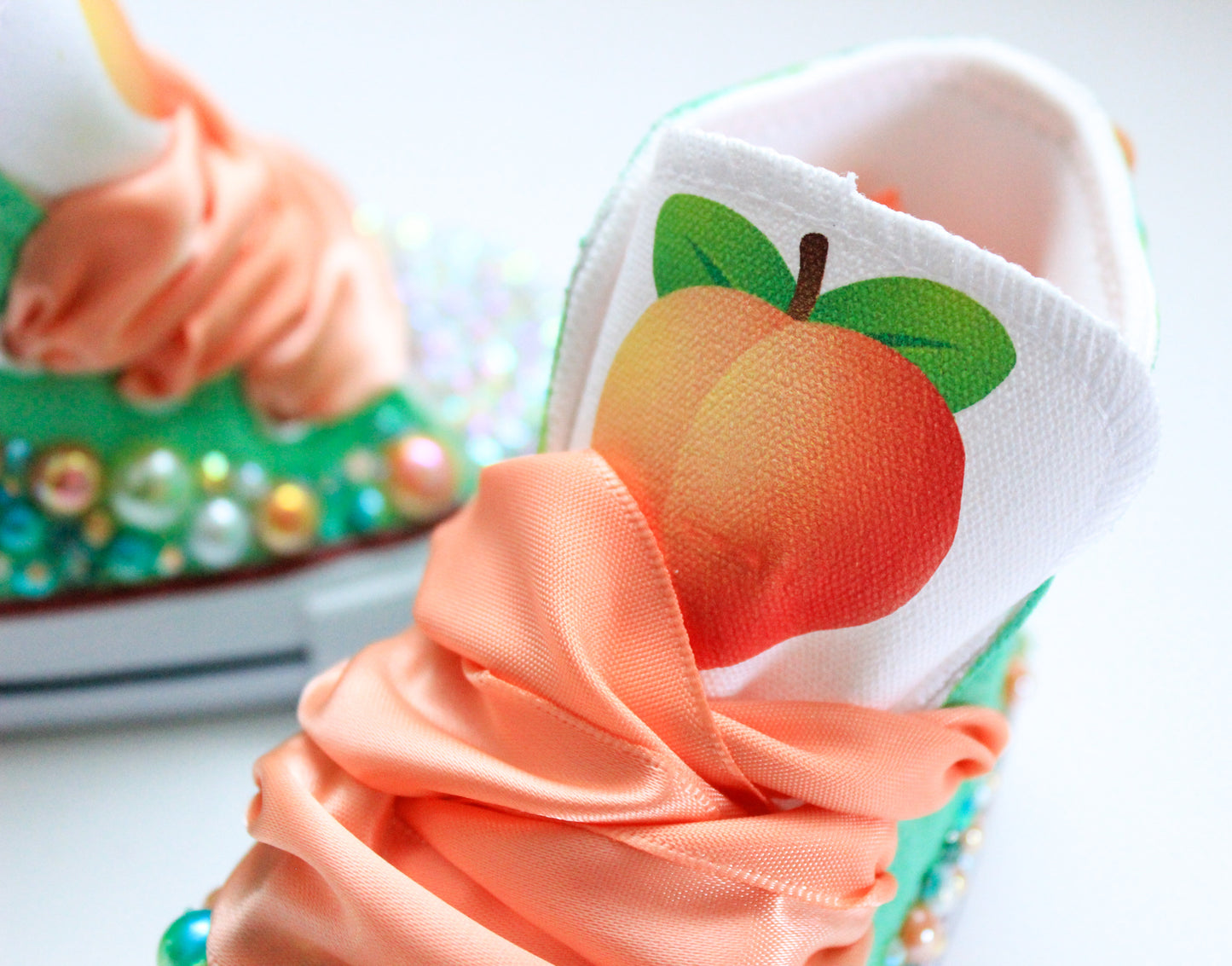 Peach shoes- Peach Converse-Girls Peach Shoes-Peach Converse-Sweet one converse- two sweet converse