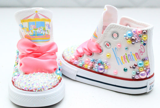 Carousel shoes- Carousel bling Converse-Girls Carousel Shoes-Carousel Converse