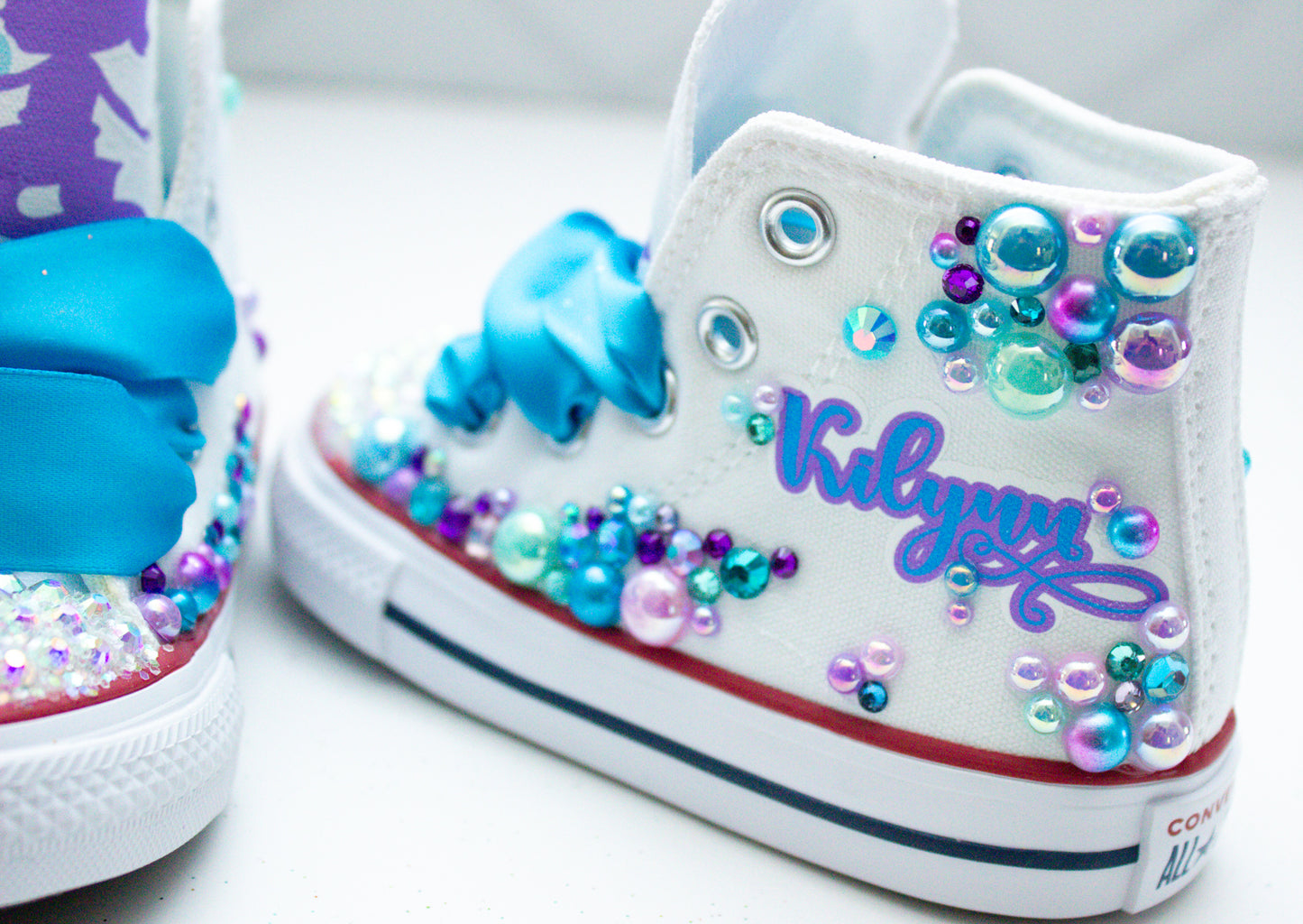 Mermaid shoes- Mermaid bling Converse-Girls Mermaid Shoes- Mermaid Converse