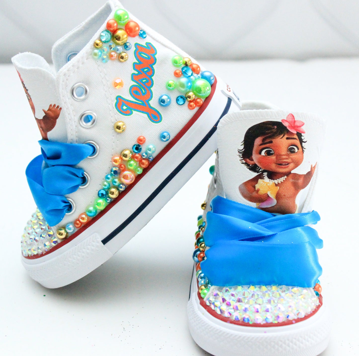 Moana shoes- Moana bling Converse-Girls Moana Shoes-Moana Converse