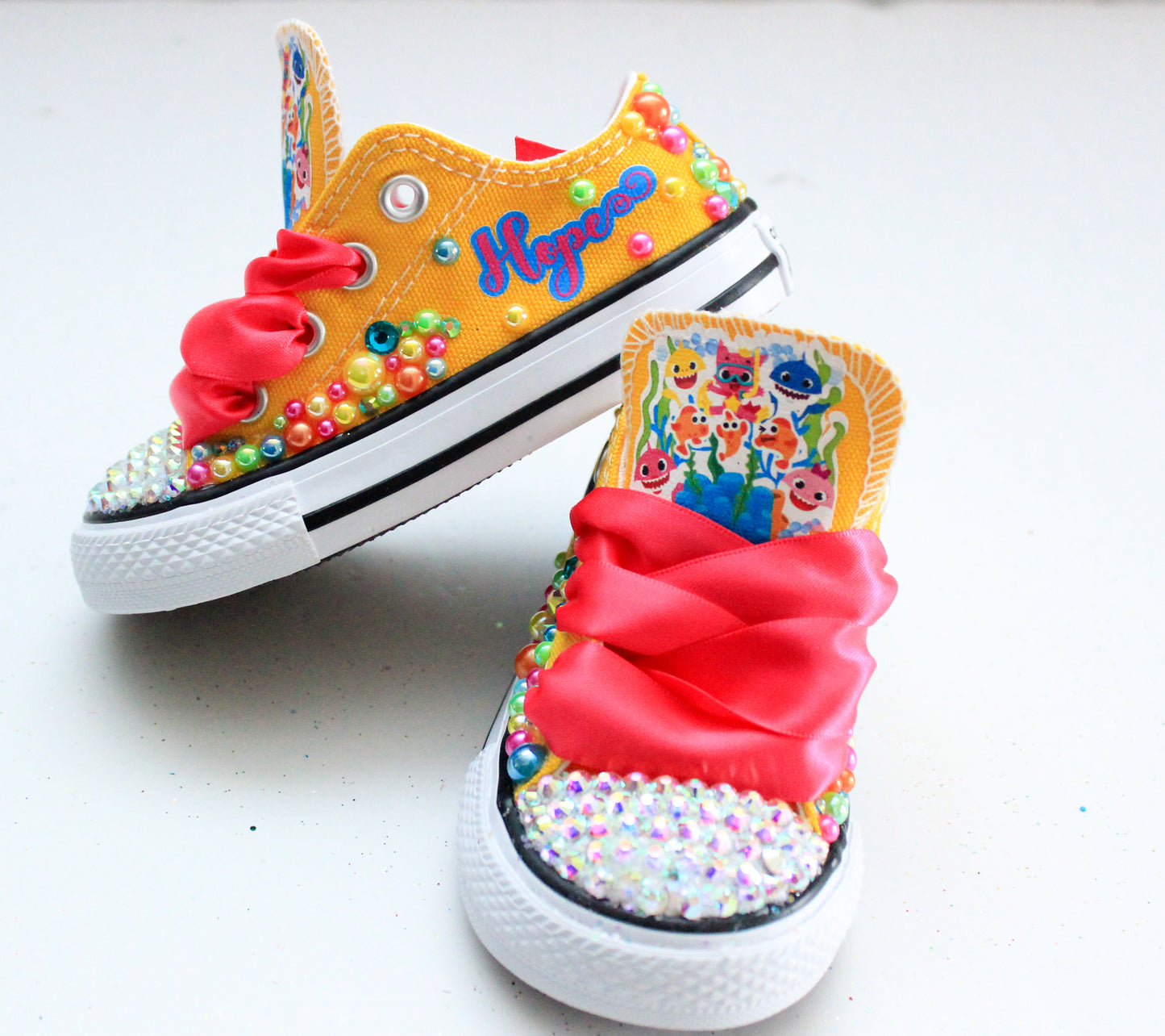 Baby shark shoes- Baby shark bling Converse-Girls Baby shark Shoes