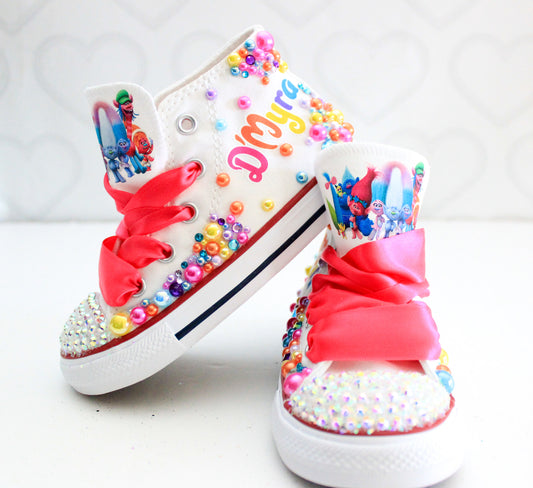 Troll shoes- Troll bling Converse-Girls Troll Shoes- Troll Converse