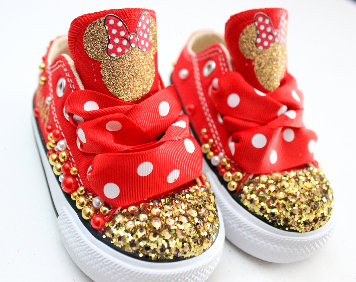 Minnie shoes- Minnie bling Converse-Girls Minnie Shoes-minnie converse