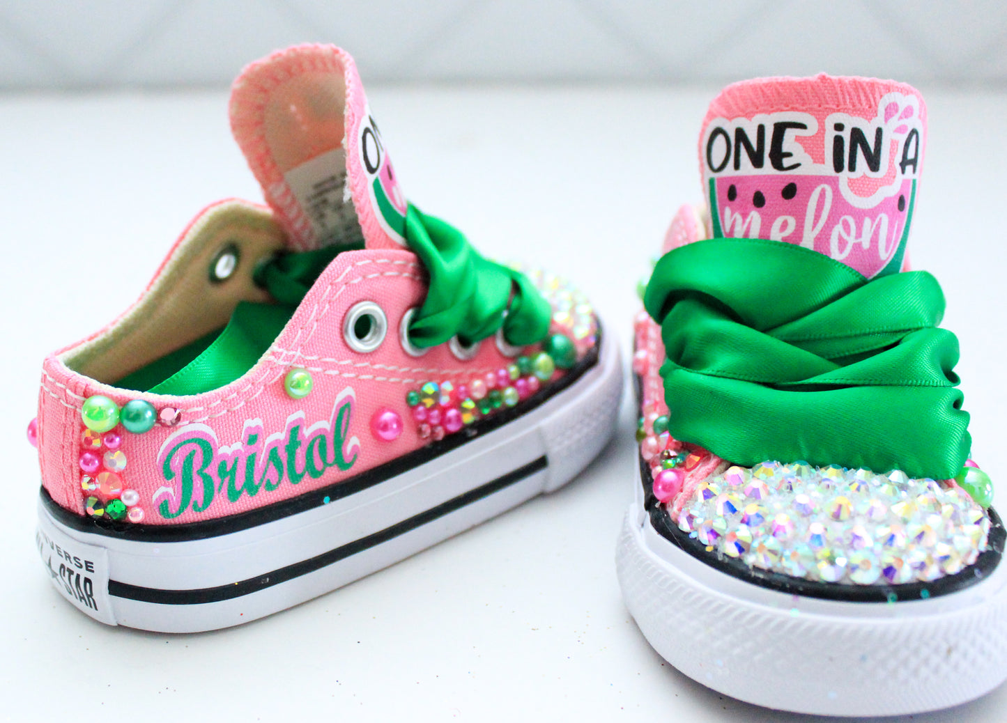 Watermelon shoes- watermelon bling Converse-Girls watermelon Shoes-watermelon converse