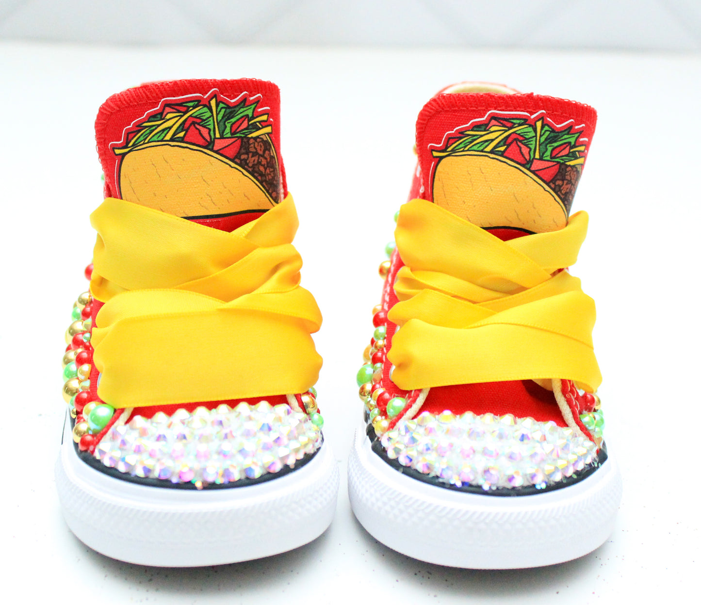 Taco shoes- Taco bling Converse-Girls Taco Shoes-Taco Converse
