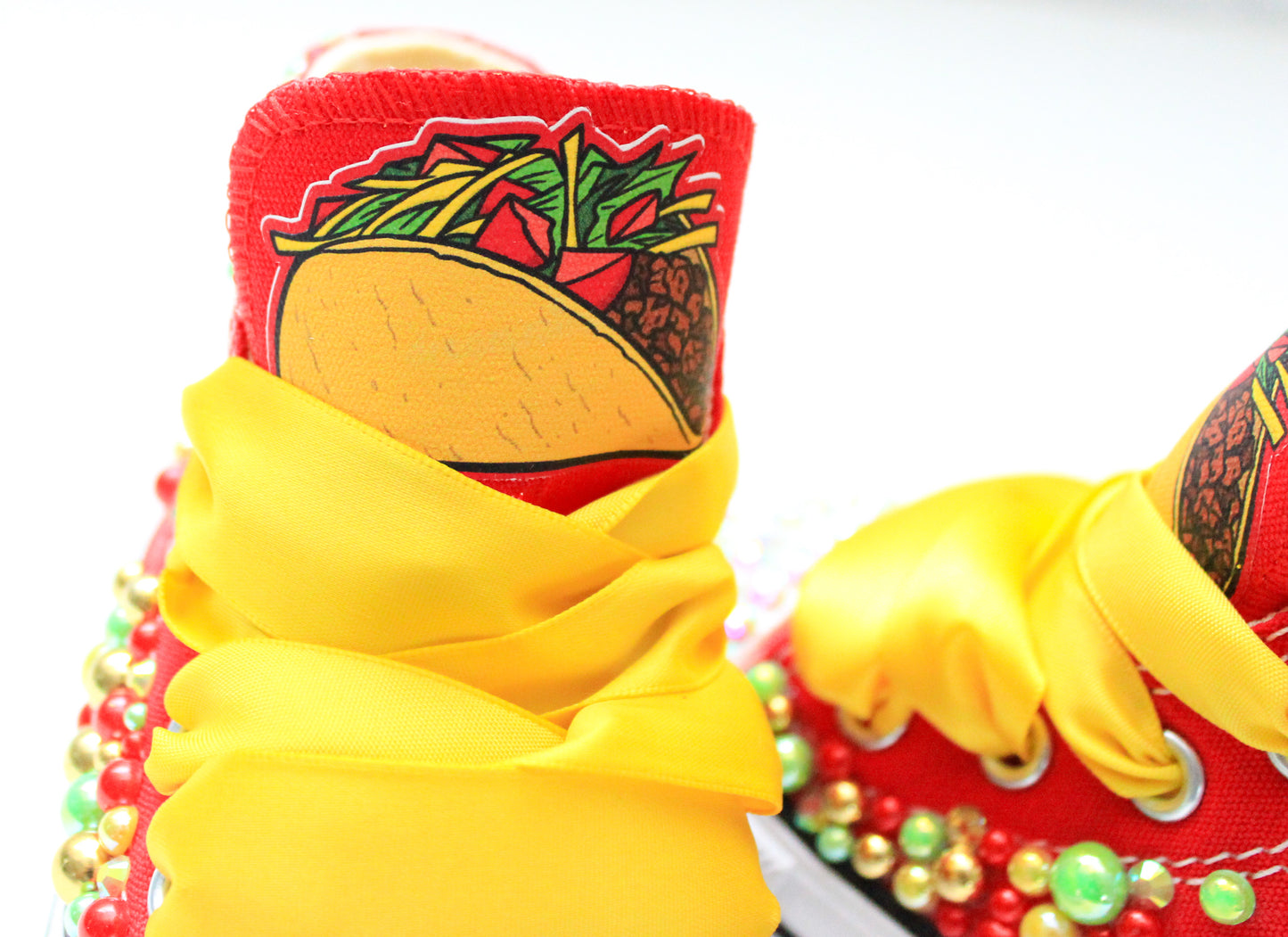 Taco shoes- Taco bling Converse-Girls Taco Shoes-Taco Converse