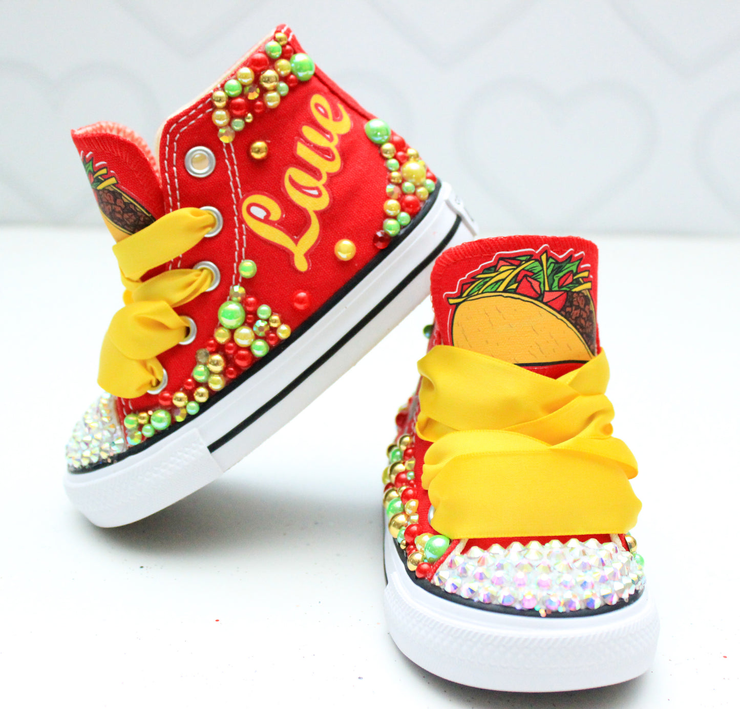 Taco shoes- Taco bling Converse-Girls Taco Shoes-Taco Converse