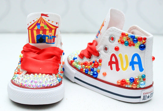 Circus shoes- Circus  bling Converse-Girls Circus  Shoes- Carnival Converse-Circus Converse