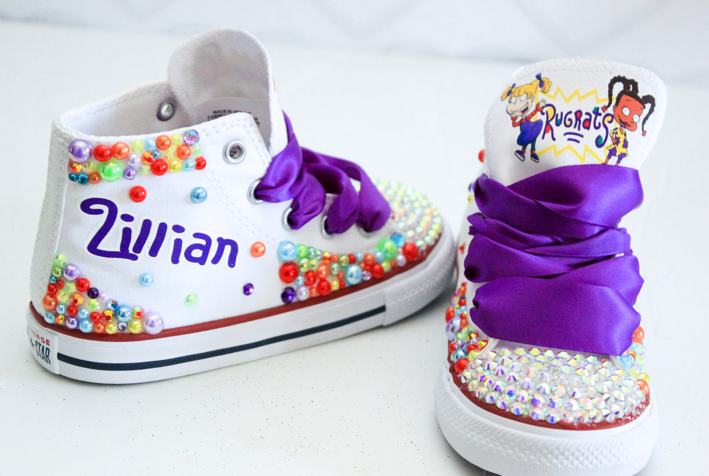 Rugrats shoes-Rugrats bling Converse-Girls Rugrats Shoes-Rugrats Converse