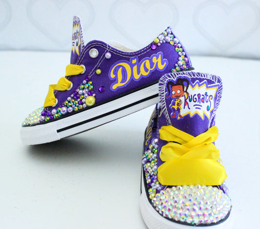 Rugrats shoes- Rugrats bling Converse-Girls rugrats Shoes-Susie bling shoes