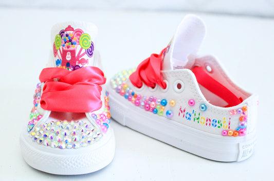 Candy Land shoes- Candy Land bling Converse-Girls Candy Land Shoes