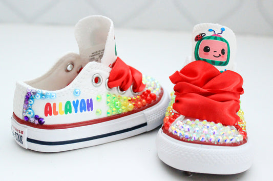 Cocomelon shoes- Cocomelon bling Converse-Girls Cocomelon Shoes-Cocomelon Converse