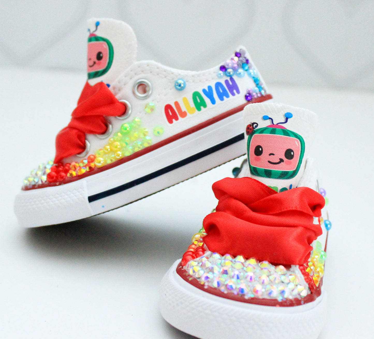 Cocomelon shoes- Cocomelon bling Converse-Girls Cocomelon Shoes-Cocomelon Converse