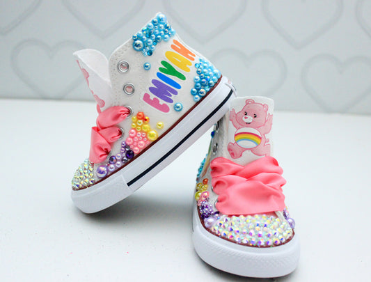 Care Bear shoes- Care Bear bling Converse-Girls Care Bear Shoes-Care Bear Converse
