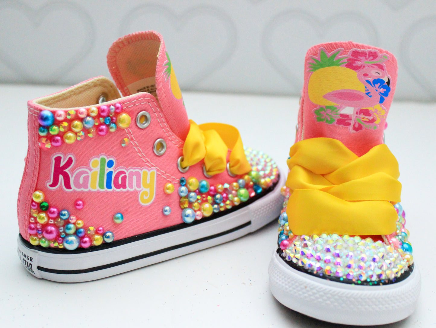 Flamingo shoes- Flamingo bling Converse-Girls Flamingo Shoes- Flamingo Converse