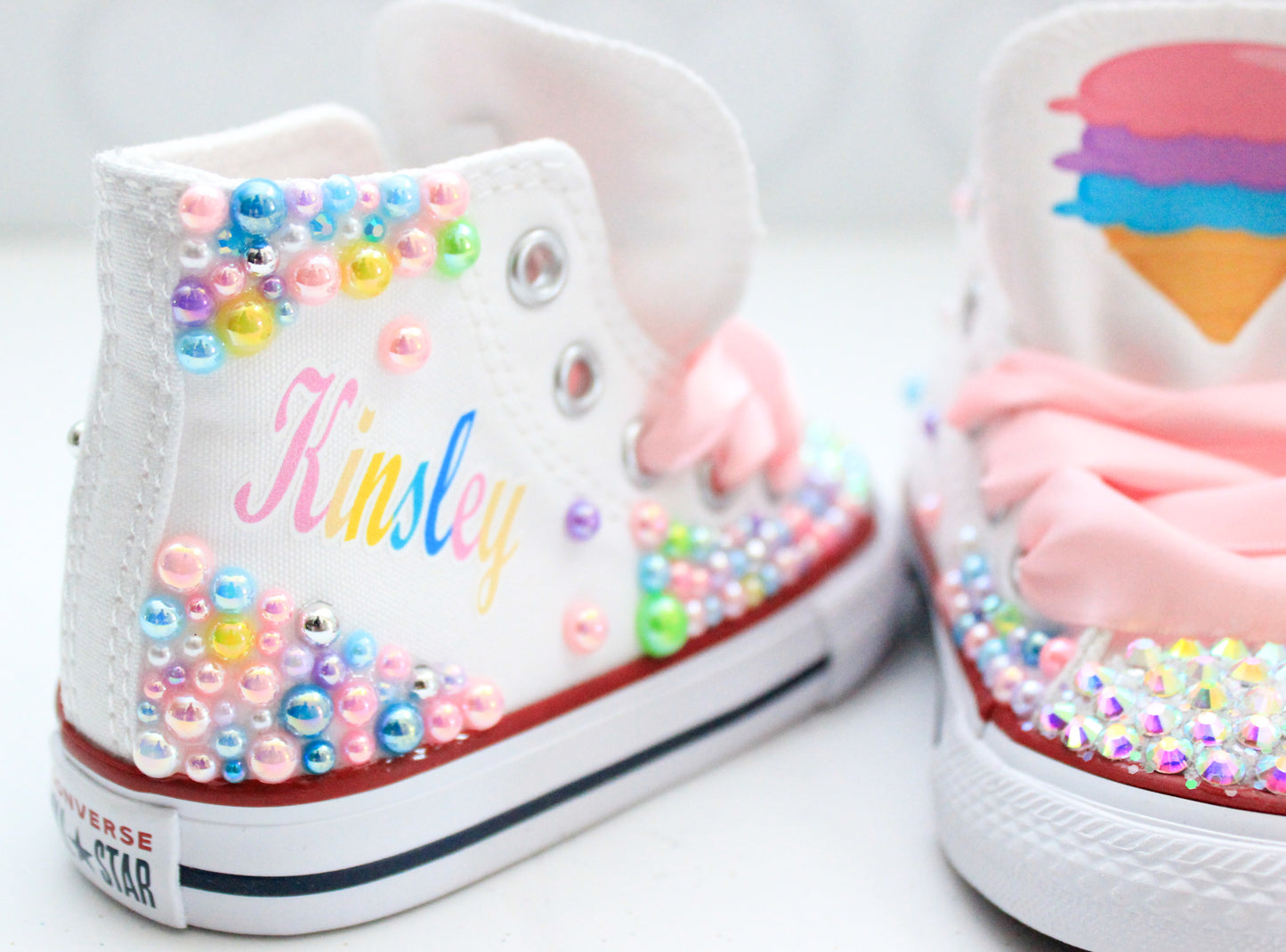 Ice cream shoes- Ice cream bling Converse-Girls Ice cream Shoes-Ice cream Converse