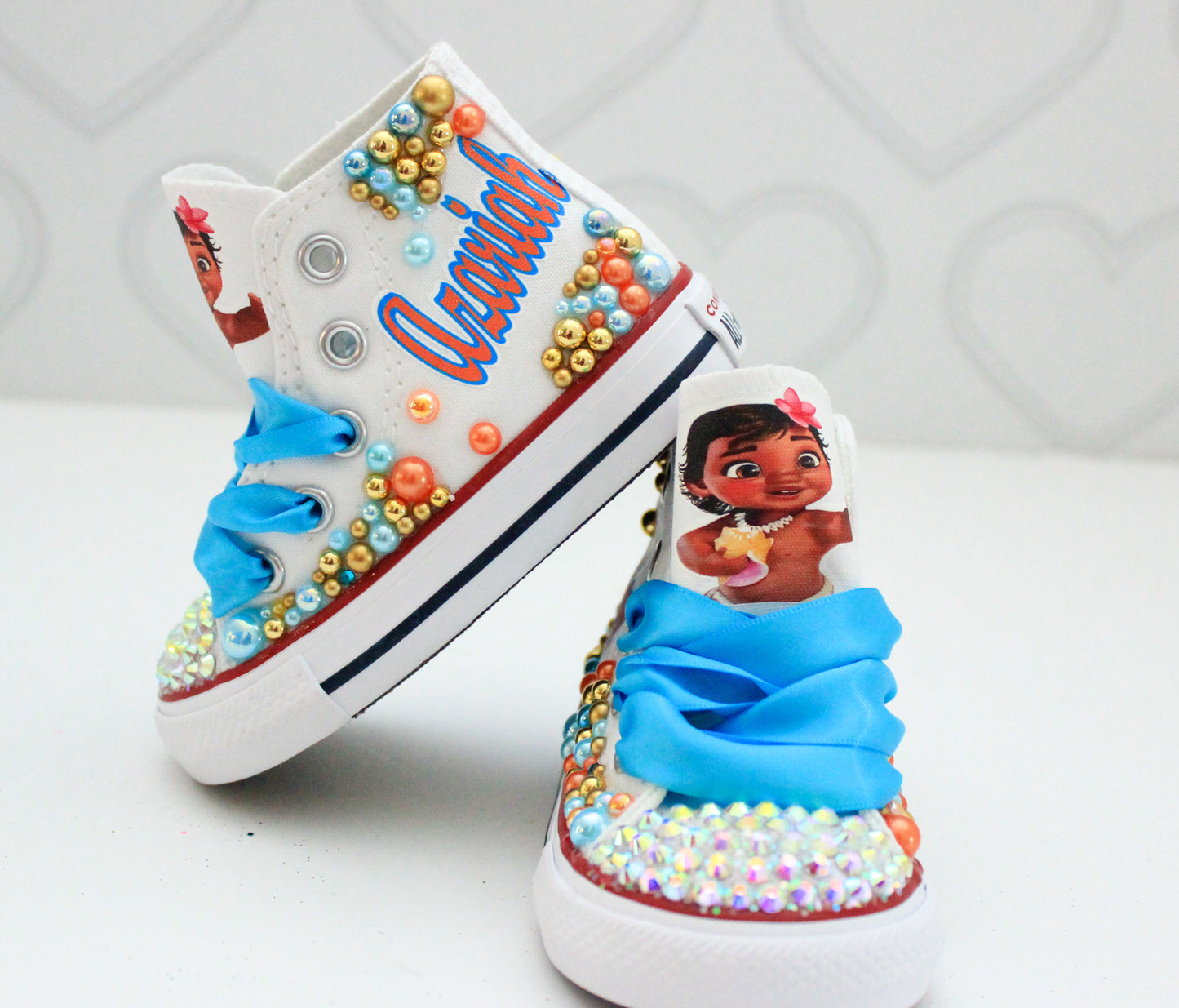 Moana shoes- Moana bling Converse-Girls Moana Shoes-Moana Converse