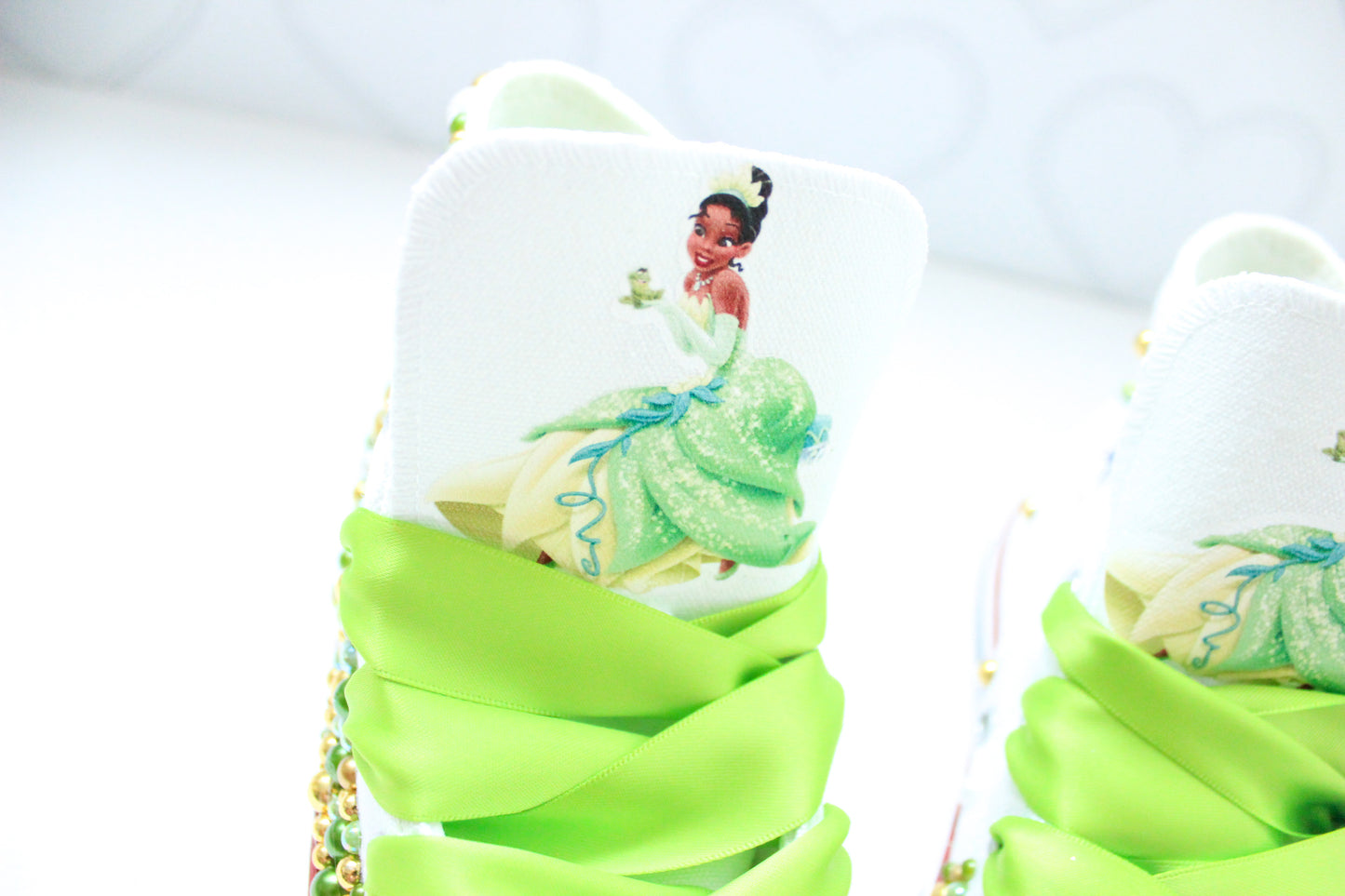 Princess Tiana shoes- Princess Tiana bling Converse-Girls Princess Tiana Shoes-Princess Tiana Converse