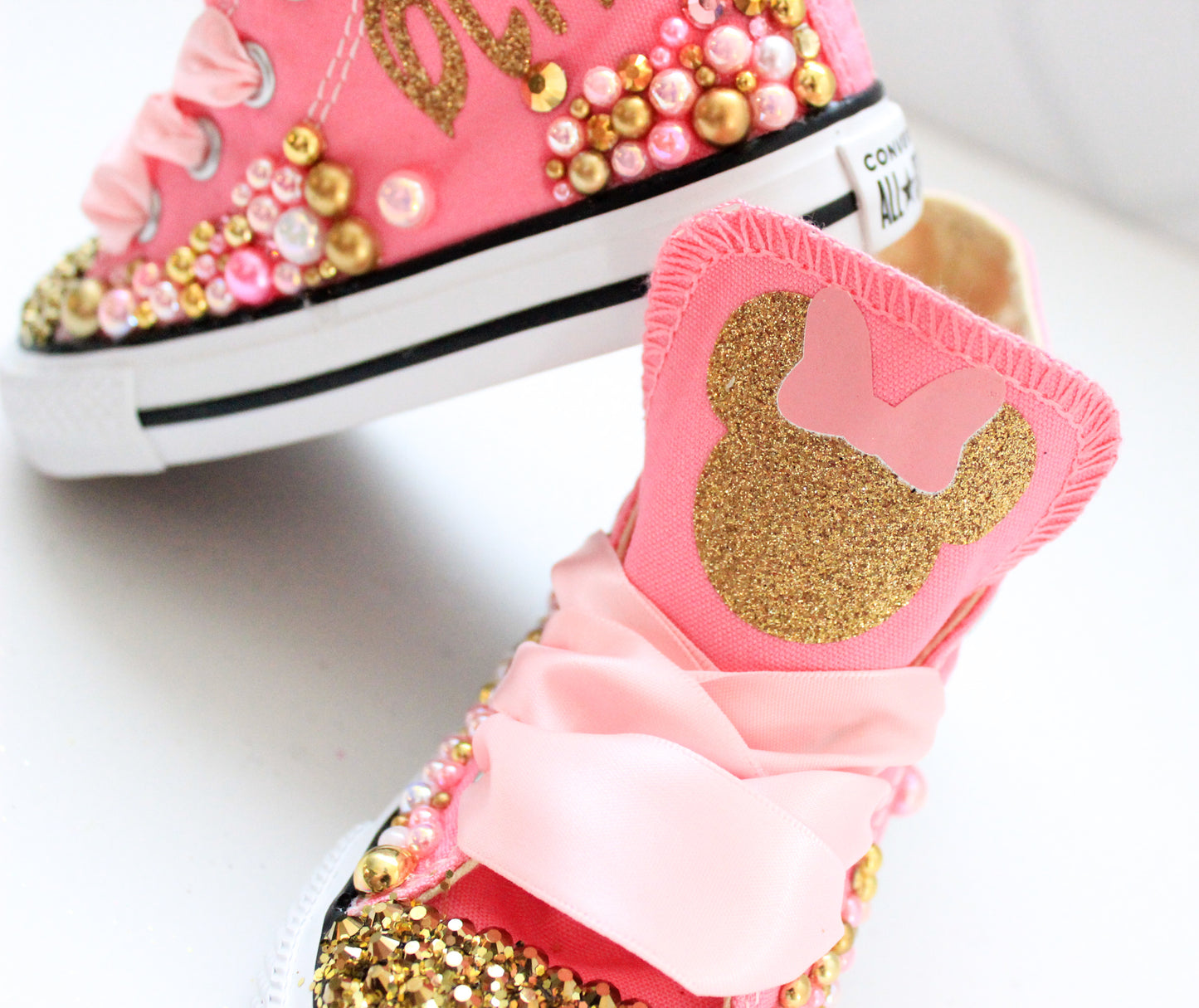 Minnie Mouse shoes- Minnie Mouse bling Converse-Girls Minnie Mouse Shoes-Minnie Mouse Converse