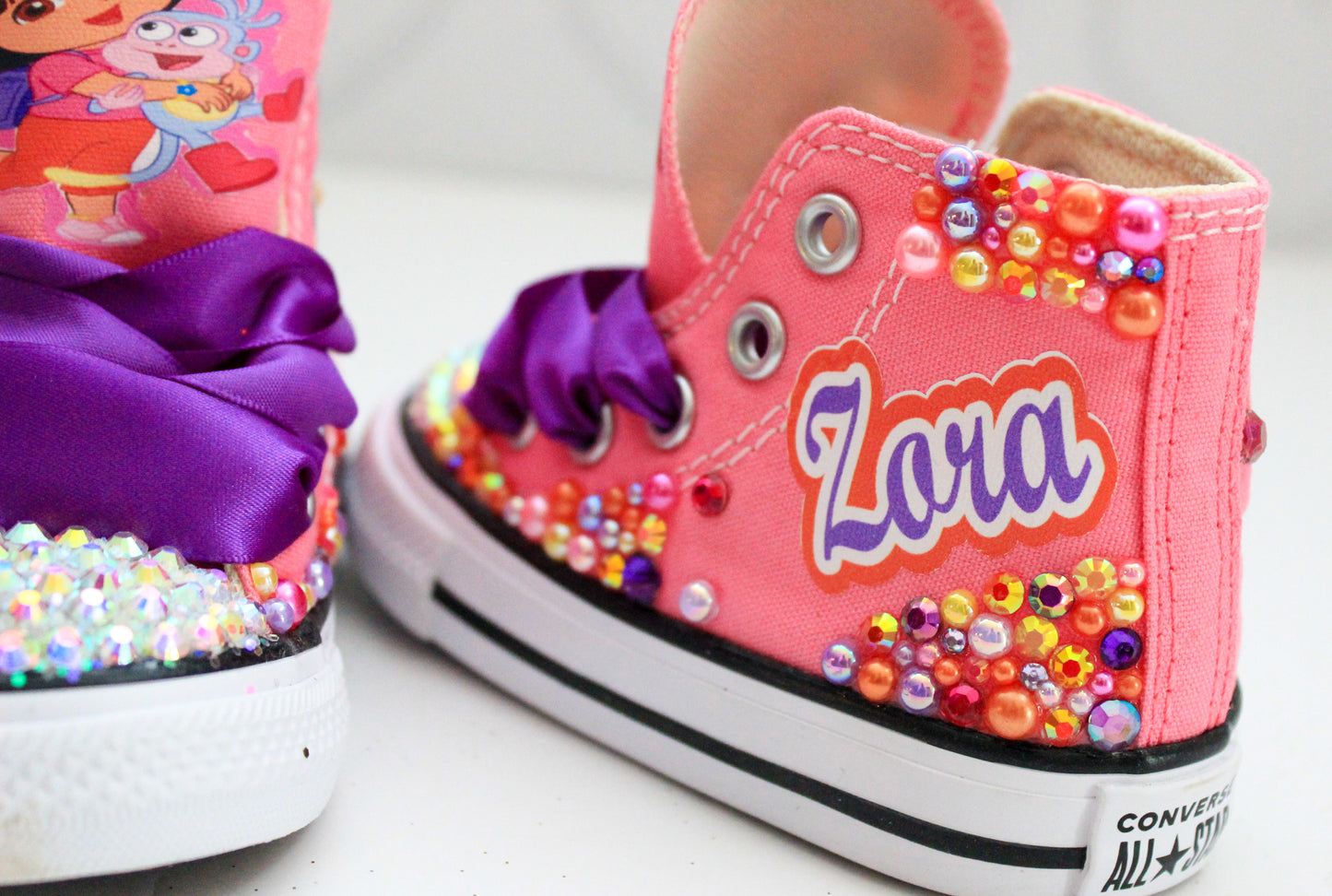Dora the explorer shoes- Dora the explorer bling Converse-Girls Dora the explorer Shoes-Dora the explorer Converse