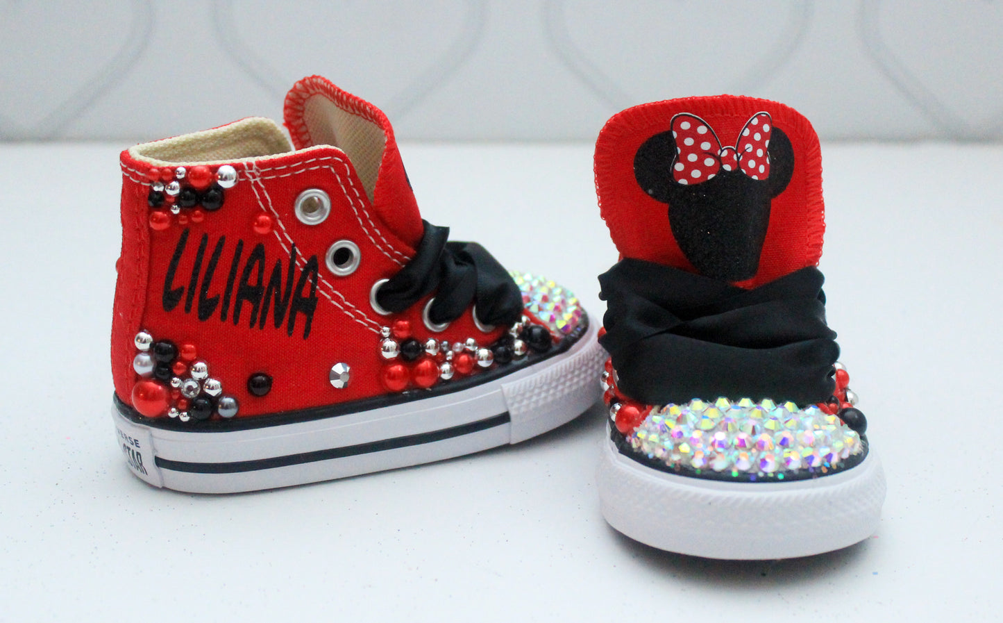 Minnie shoes- Minnie bling Converse-Girls Minnie Shoes