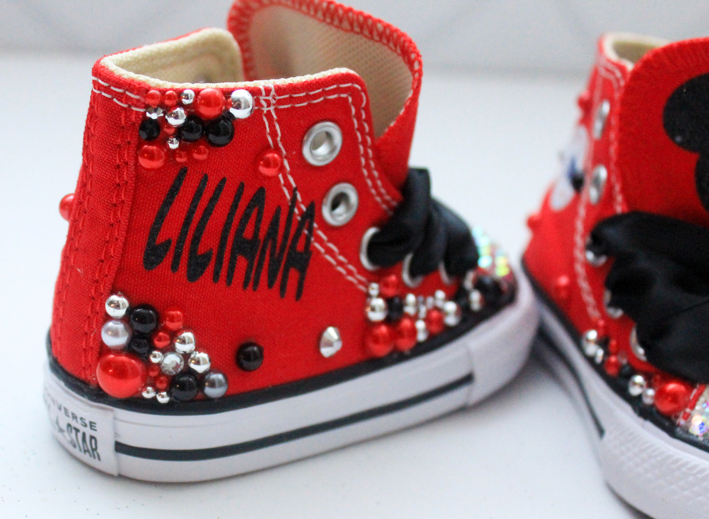 Minnie shoes- Minnie bling Converse-Girls Minnie Shoes