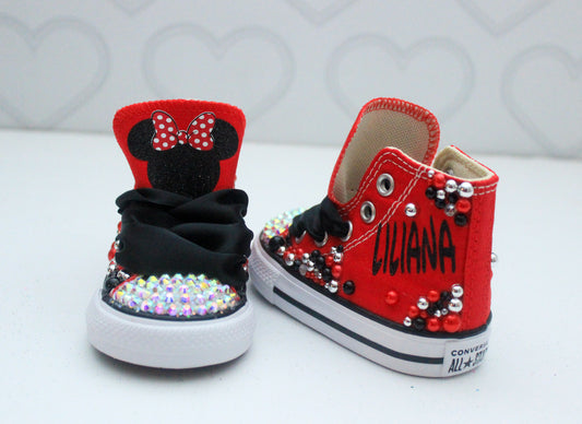 Minnie shoes- Minnie bling Converse-Girls Minnie Shoes