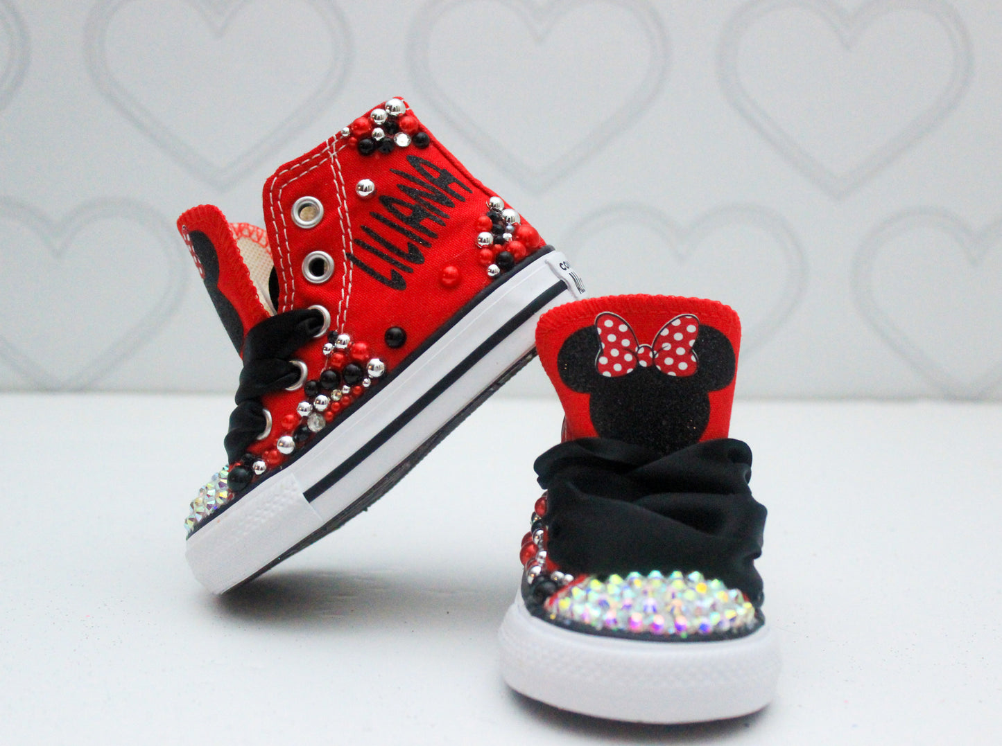 Minnie shoes- Minnie bling Converse-Girls Minnie Shoes