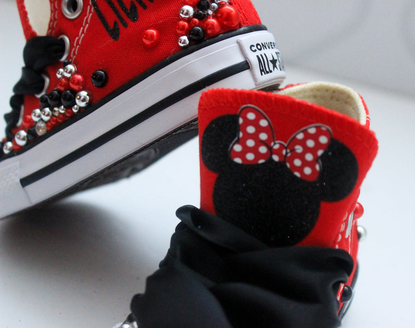 Minnie shoes- Minnie bling Converse-Girls Minnie Shoes