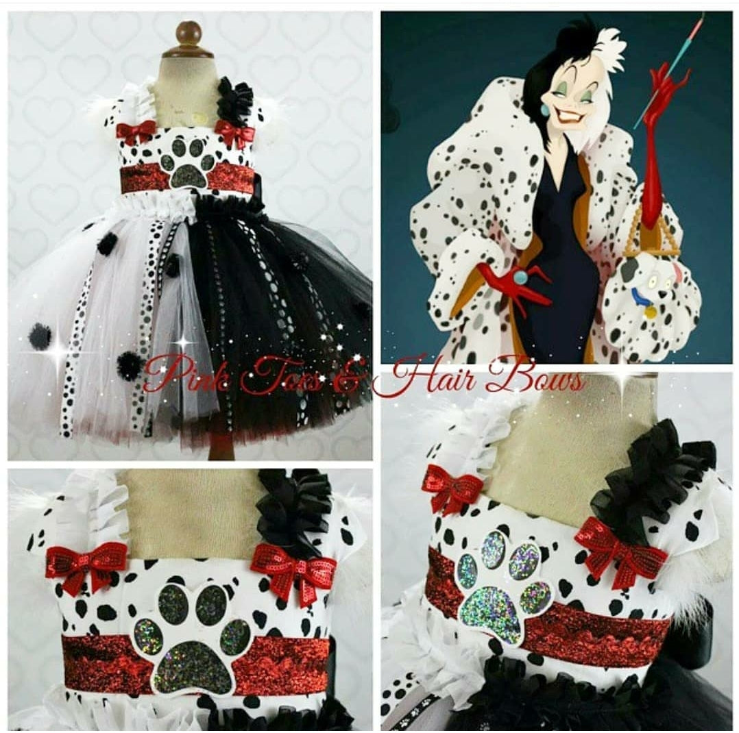 Cruella deville costume- cruella deville tutu dress- cruella deville dress