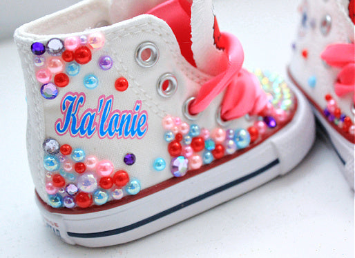 Elmo and abby shoes- elmo and abby bling Converse-Girls elmo and abby Shoes-elmo and abby Converse