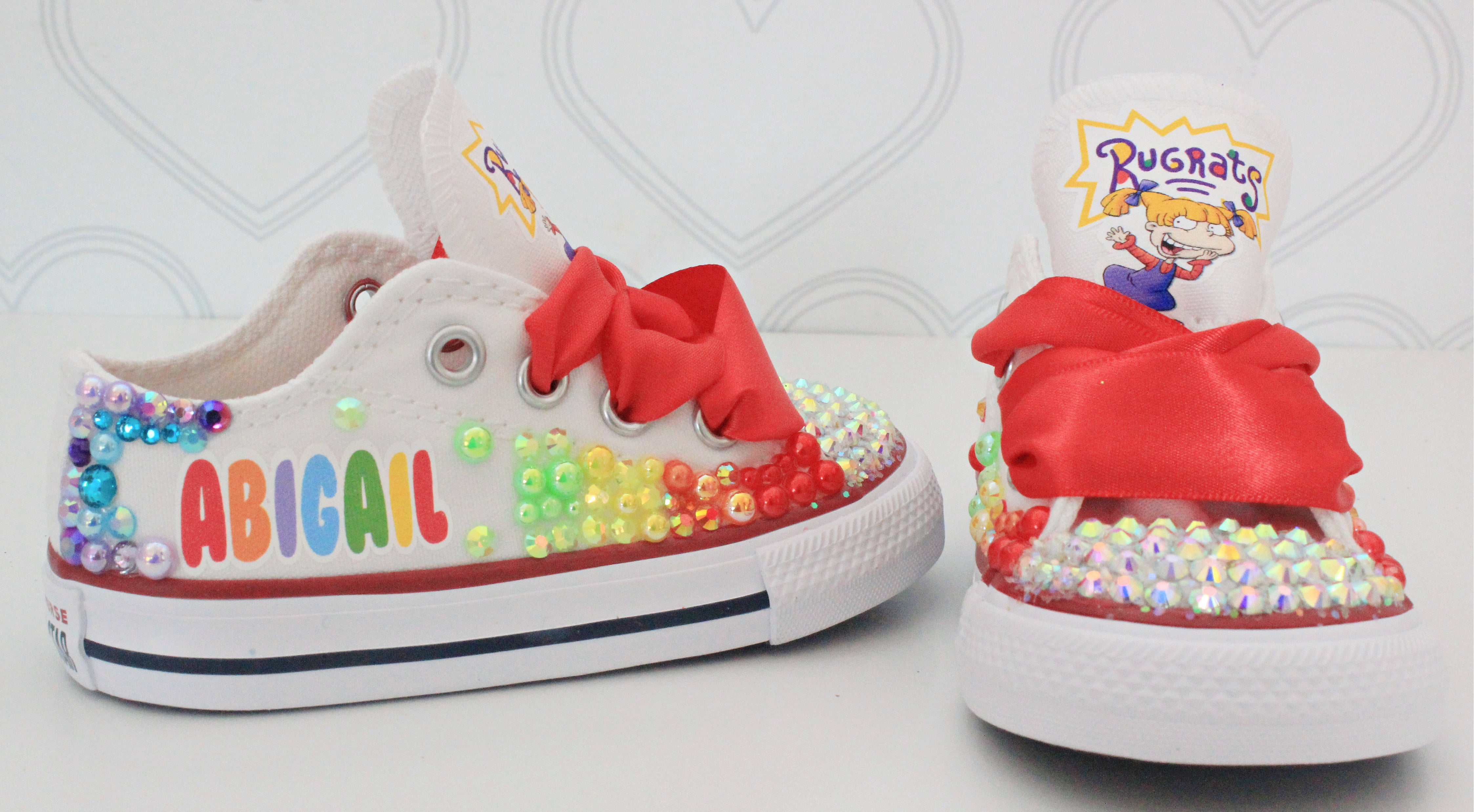 Rugrats Shoes- Rugrats Bling Converse-Girls Rugrats Shoes-Susie Bling Shoes 10C