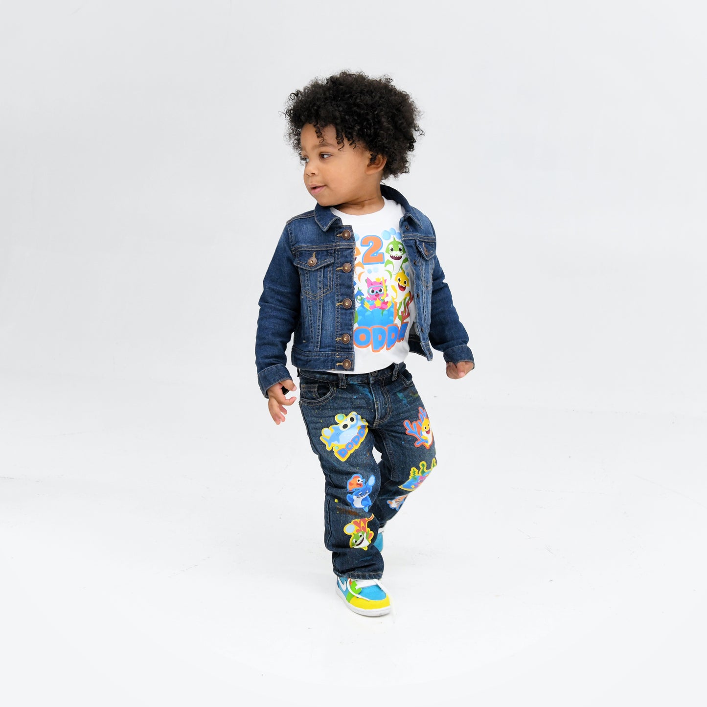 Baby Shark boys outfit - Baby Shark Denim Set-Boys Baby Shark denim set- Baby Shark Birthday outfit