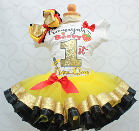 Berry 1st Bee-Day tutu set- Berry 1st Bee-Day outfit-Berry 1st Bee-Day dress-Berry 1st Bee-Day birthday