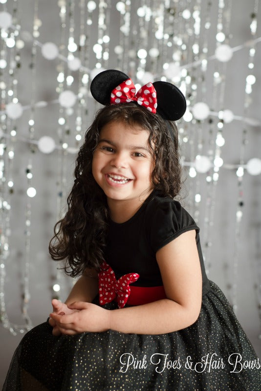 Black Sparkle Minnie Dress-Ready To Ship